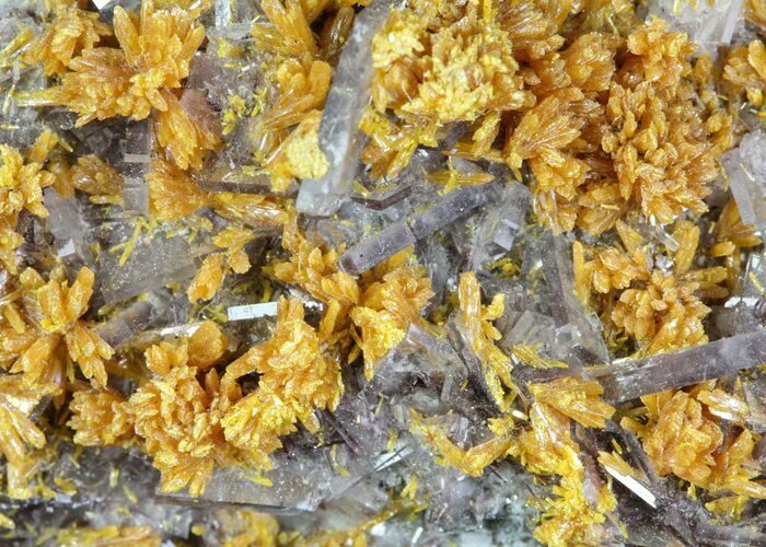 Orpiment With Barite Crystals - Peru #63798